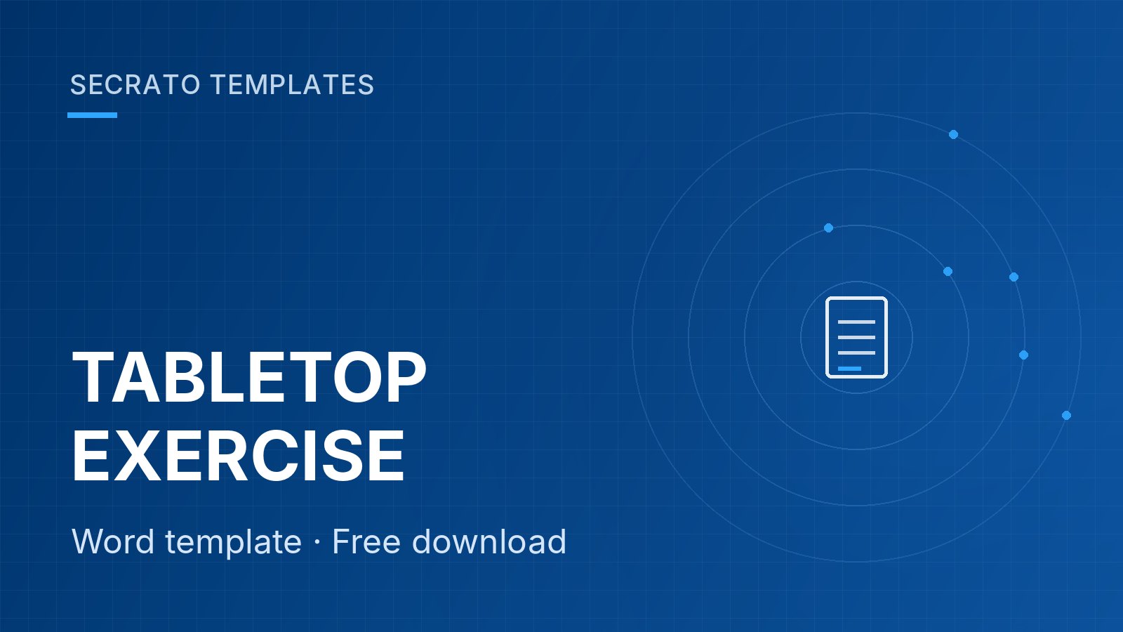 Cyber tabletop exercise kit – Secrato template