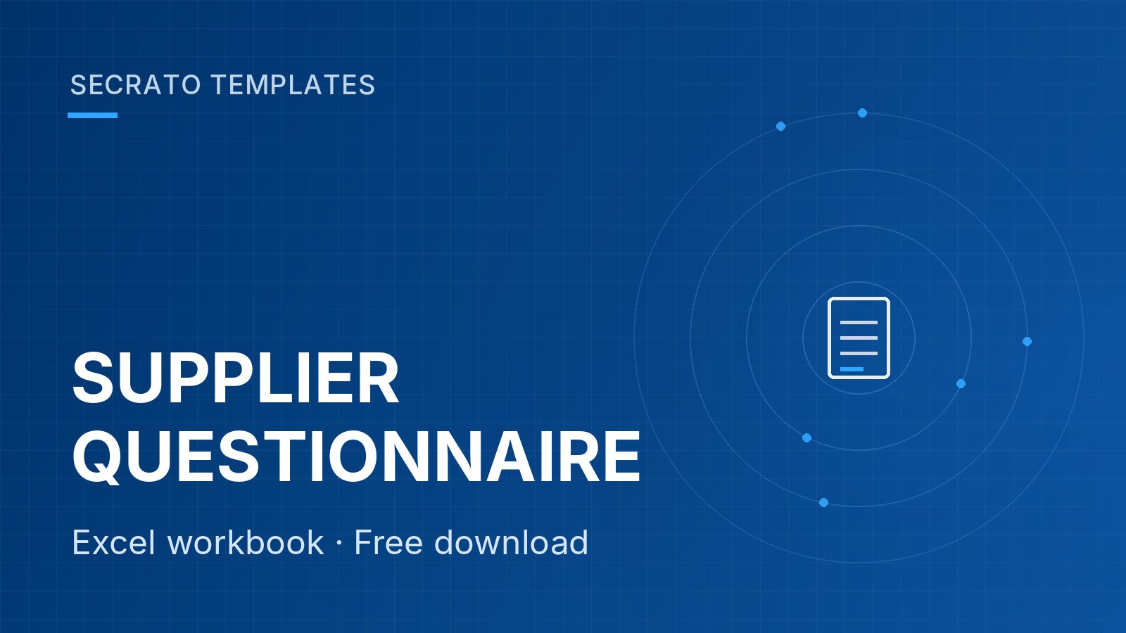 Supplier security questionnaire – Secrato template